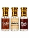 FurkanPerfumes 3 Pcs Attar Set – First Rain, Arabian Oud & Musk Tahara | 6 ML Each